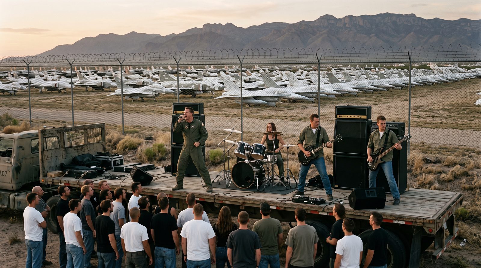 In BRRRRRRT We Trust performing outside the boneyard fence